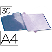 LIDERPAPEL CARPETA FUNDAS A4 PP FLEXIBLE 30F AZUL 23034